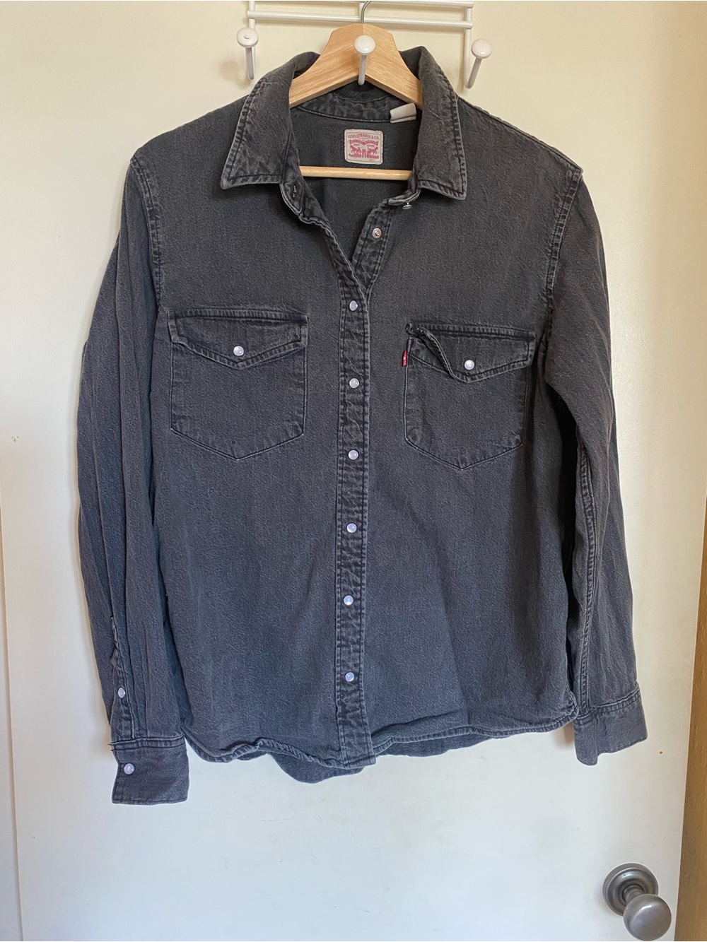Levi's Black Wash Denim Button-Down Shirt